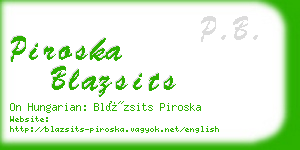 piroska blazsits business card